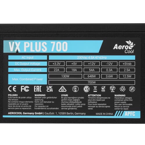 Блок питания AeroCool VX PLUS 700W [VX-700 PLUS] черный thumb 4