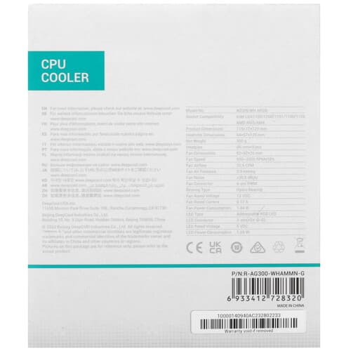 DEEPCOOL Кулер для процессора DEEPCOOL AG300 WHITE ARGB  белый, фото 10
