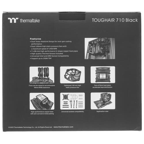 Thermaltake Кулер для процессора Thermaltake TOUGHAIR 710 Black [CL-P117-CA14BL-A] черный, фото 10