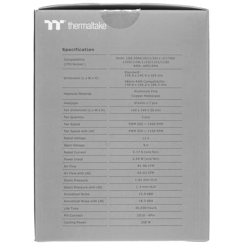Thermaltake Кулер для процессора Thermaltake TOUGHAIR 710 Black [CL-P117-CA14BL-A] черный, фото 11