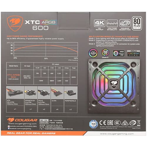Блок питания Cougar XTC ARGB 600 [CGR XG-600] черный thumb 7
