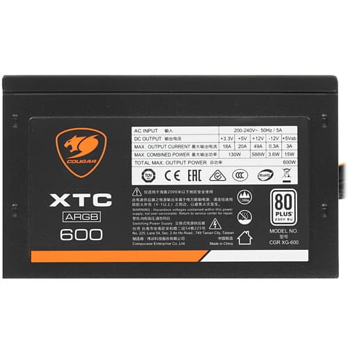 Блок питания Cougar XTC ARGB 600 [CGR XG-600] черный thumb 4