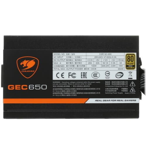 Блок питания Cougar GEC 650 [31GC065.0001P] черный thumb 4