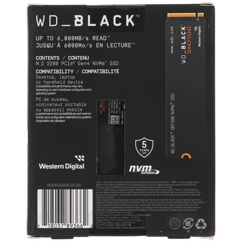 Western Digital 500 ГБ M.2 NVMe накопитель WD Black SN7100 [WDS500G4X0E], фото 4