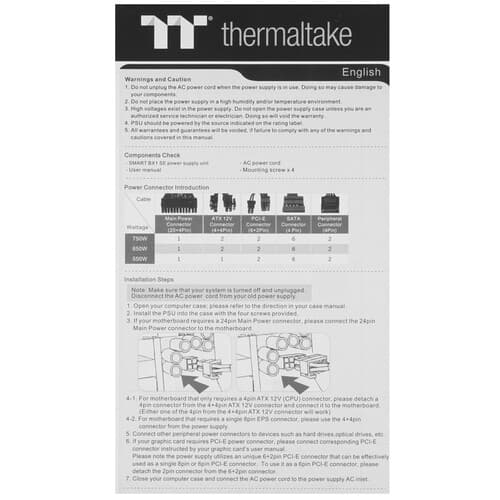 Блок питания Thermaltake Smart BX1 SE 550W [PS-SPD-0550NNSABE-2] черный thumb 7