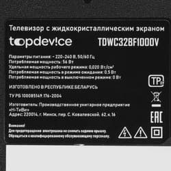 Topdevice 32" (81 см) Телевизор Topdevice TDWC32BF1000V черный, фото 6