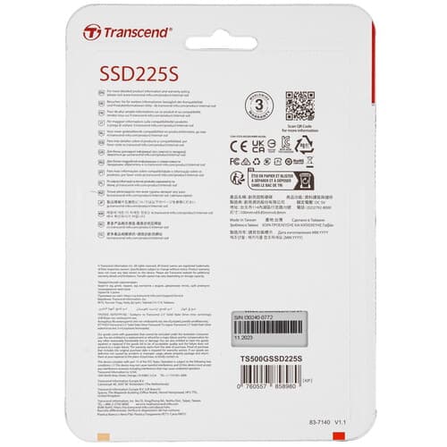 Transcend 500 ГБ 2.5" SATA накопитель Transcend SSD225S [TS500GSSD225S], фото 2