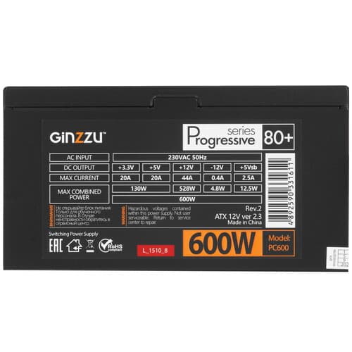 Блок питания GiNZZU PC600 [17133] черный thumb 4
