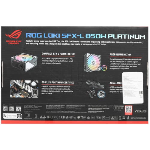 Блок питания ASUS ROG LOKI 850W Platinum [90YE00N3-B0NA00] серый, черный thumb 10