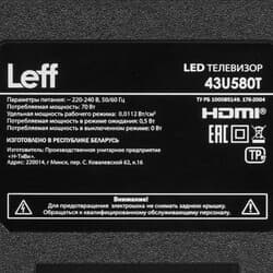 Leff 42.5" (108 см) Телевизор Leff 43U580T черный, фото 6