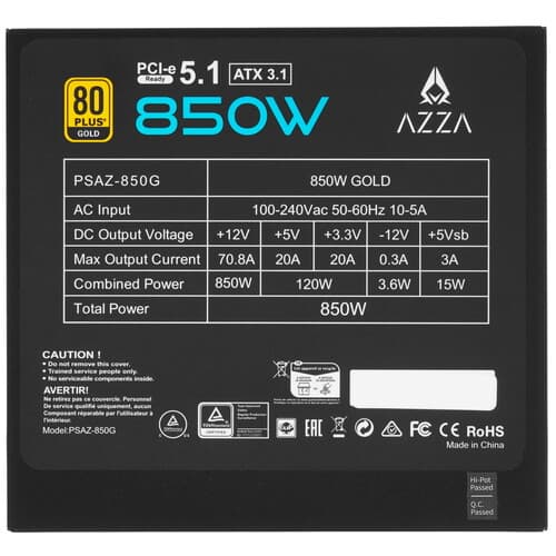 Блок питания Azza PSAZ-850G [PSAZ-850] черный thumb 4