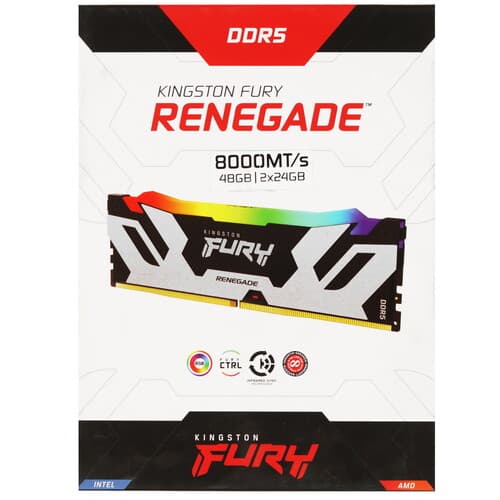 Kingston FURY Оперативная память Kingston FURY Renegade Silver RGB [KF580C38RSAK2-48] 48 ГБ, фото 3