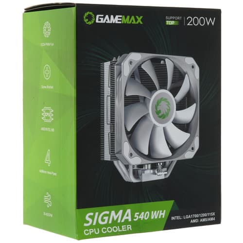 GameMax Кулер для процессора GameMax Sigma 540 WH [Sigma540WH] белый, фото 11
