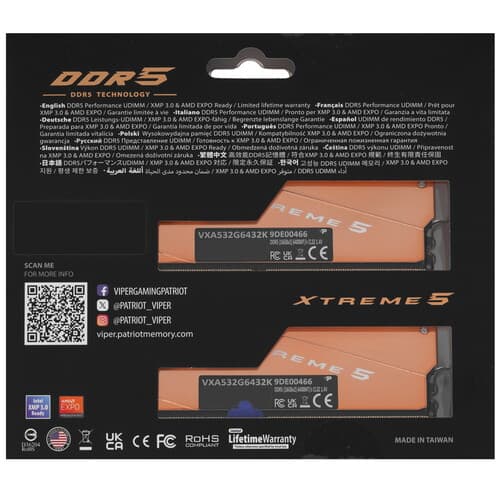 Patriot Memory Оперативная память Patriot Memory Viper Xtreme 5 Aurum [VXA532G6432K] 32 ГБ, фото 4