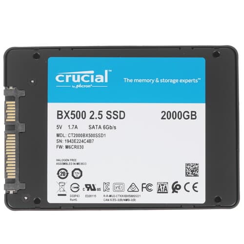 Crucial 2000 ГБ 2.5" SATA накопитель Crucial BX500 [CT2000BX500SSD1], фото 2