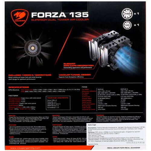 Cougar Кулер для процессора Cougar Forza 135 [3MFZ135.0001] черный, фото 9