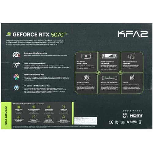 KFA2 Видеокарта KFA2 GeForce RTX 5070 Ti CORE OC 3FAN RGB Black [57IZN6MDBBOK], фото 11