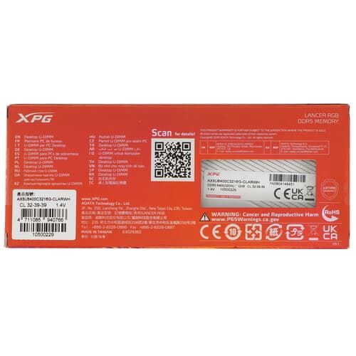 XPG (ADATA) Оперативная память ADATA XPG Lancer RGB [AX5U6400C3216G-CLARWH] 16 ГБ, фото 4
