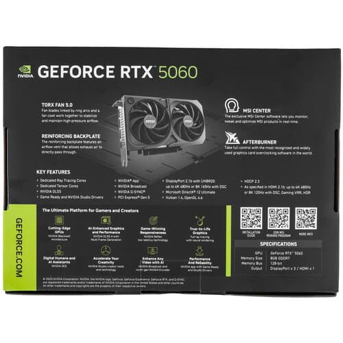 MSI Видеокарта MSI GeForce RTX 5060 SHADOW 2X OC [RTX 5060 8G SHADOW 2X OC], фото 9