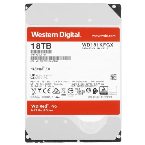 Western Digital 18 ТБ Жесткий диск WD Red Pro [WD181KFGX]