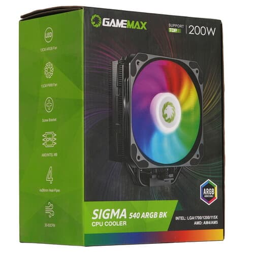 GameMax Кулер для процессора GameMax Sigma 540 ARGB  черный, фото 12