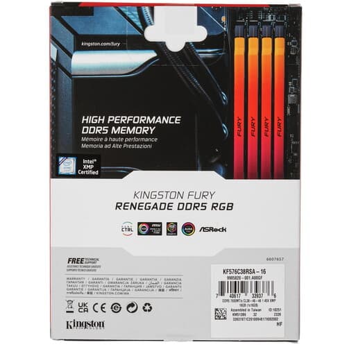 Kingston FURY Оперативная память Kingston FURY Renegade Silver RGB [KF576C38RSA-16] 16 ГБ, фото 5