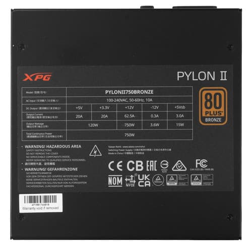 Блок питания ADATA XPG PYLON II BRONZE 750W [PYLONII750B-BKCEU] черный thumb 4