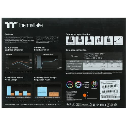 Блок питания Thermaltake Toughpower GF2 ARGB 650W [PS-TPD-0650F3FAGE-2] черный thumb 9