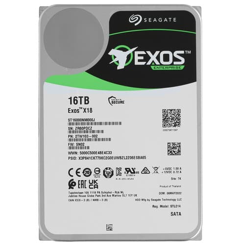 Seagate 16 ТБ Жесткий диск Seagate Exos X18 [ST16000NM000J]