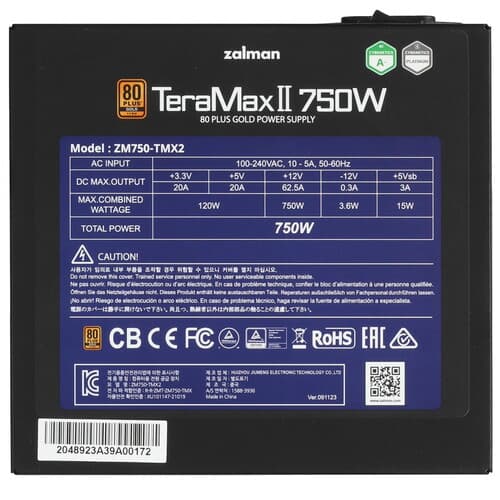 Блок питания ZALMAN TeraMax II 750W [ZM750-TMX2] черный thumb 4