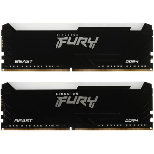 Kingston FURY Оперативная память Kingston FURY Beast Black RGB [KF432C16BB2AK2/16WP] 16 ГБ