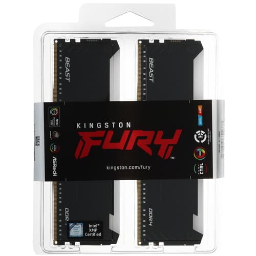 Kingston FURY Оперативная память Kingston FURY Beast Black RGB [KF432C16BB2AK2/16WP] 16 ГБ, фото 4