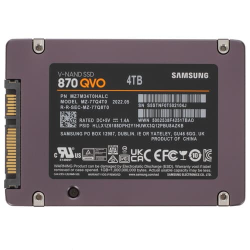 Samsung 4000 ГБ 2.5" SATA накопитель Samsung 870 QVO [MZ-77Q4T0BW], фото 2