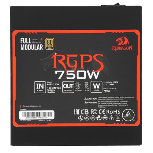 Блок питания Redragon RGPS-750W [70488] черный thumb 4