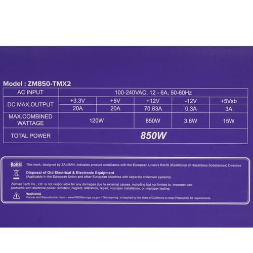 Блок питания ZALMAN TeraMax II 850W [ZM850-TMX2] черный thumb 8