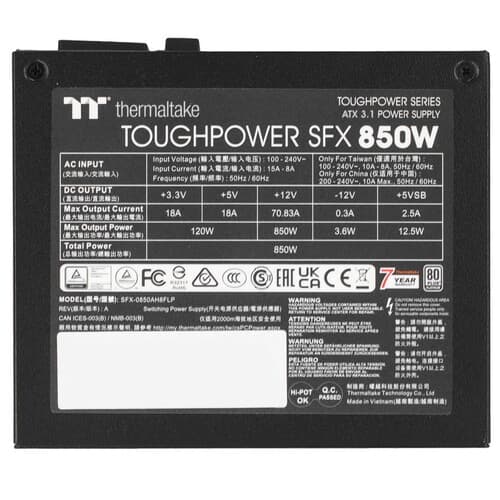 Блок питания Thermaltake Toughpower SFX 850W Platinum [PS-STP-0850FNFAPE-1] черный thumb 4
