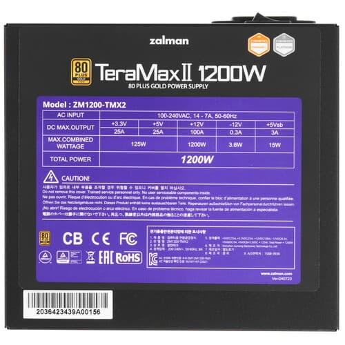 Блок питания ZALMAN TeraMax II 1200W [ZM1200-TMX2] черный thumb 4