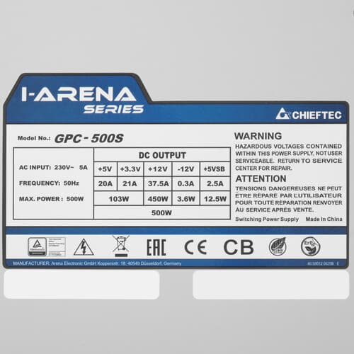 Блок питания Chieftec iARENA 500W [GPC-500S] серый thumb 4