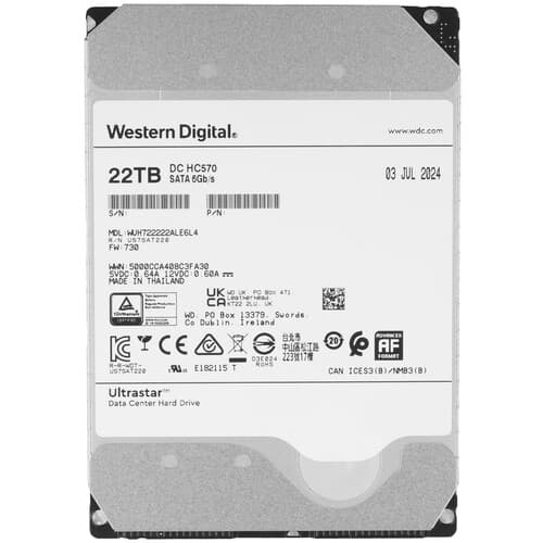 Western Digital 22 ТБ Жесткий диск WD Ultrastar DC HC570 [0F48155]