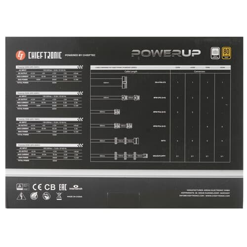 Блок питания Chieftec PowerUP 850W [GPX-850FC] черный thumb 6