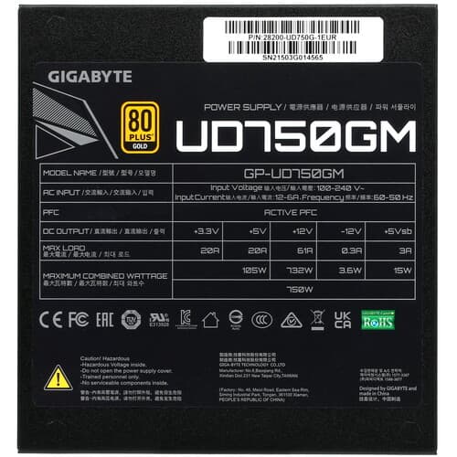 Блок питания GIGABYTE UD750GM [GP-UD750GM] черный thumb 4