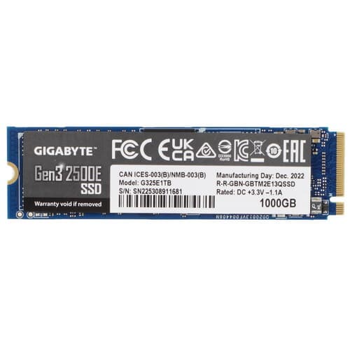 1000 ГБ M.2 NVMe накопитель GIGABYTE AORUS Gen3 2500E [G325E1TB] thumb 1