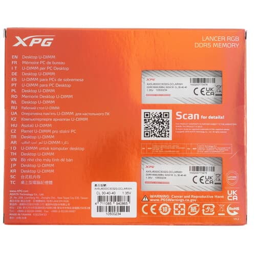 XPG (ADATA) Оперативная память ADATA XPG Lancer RGB [AX5U6000C3032G-DCLARWH] 64 ГБ, фото 4