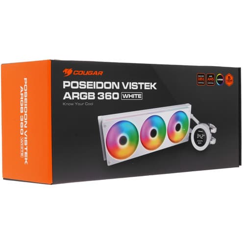 Система охлаждения Cougar Poseidon Vistek ARGB 360  белая thumb 9