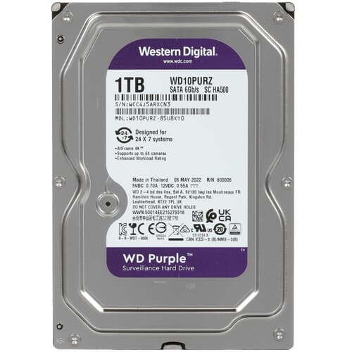 Western Digital 1 ТБ Жесткий диск WD Purple [WD10PURZ]