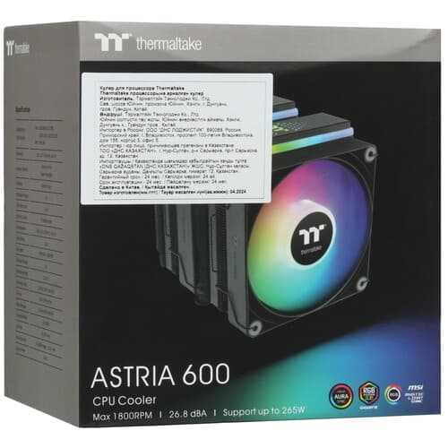 Thermaltake Кулер для процессора Thermaltake ASTRIA 600 ARGB Lighting [CL-P121-CA12SW-A] черный, фото 12
