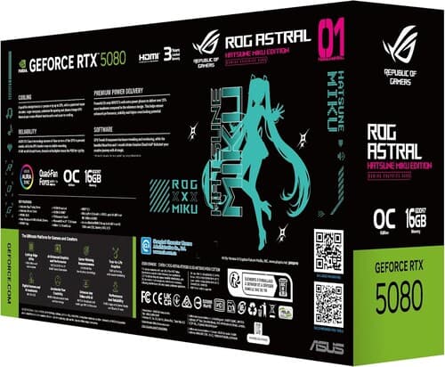 ASUS Видеокарта ASUS GeForce RTX 5080 ROG Astral OC HATSUNE MIKU EDITION [ROG-ASTRAL-RTX5080-O16G-MIKU-W], фото 22
