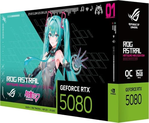 ASUS Видеокарта ASUS GeForce RTX 5080 ROG Astral OC HATSUNE MIKU EDITION [ROG-ASTRAL-RTX5080-O16G-MIKU-W], фото 21