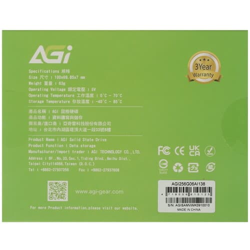 AGI 256 ГБ 2.5" SATA накопитель AGI AI138 [AGI256G06AI138], фото 5