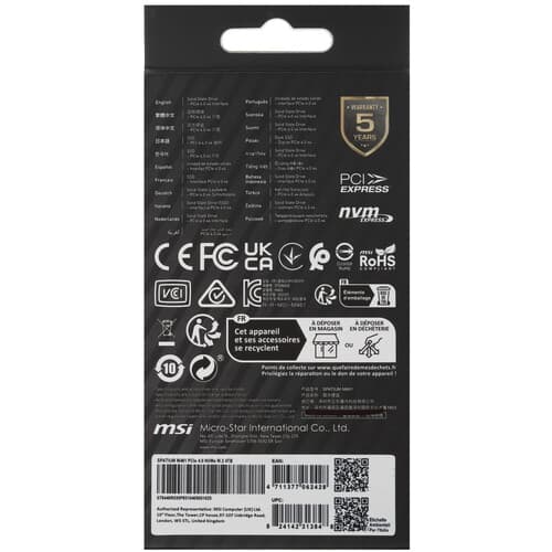 4000 ГБ M.2 NVMe накопитель MSI SPATIUM M461 [S78-440R030-P83] thumb 3